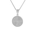 Dainty 925 Sterling Silver Chartres Meditation Labyrinth Disc Pendant Necklace