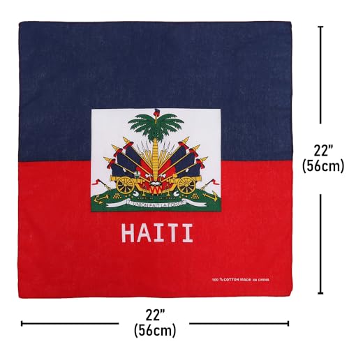Falari 12 Pack Bandanas Multipurpose Cotton Novelty Paisley Bandana Headband for Cowboy Men Women 22 x 22 - color: .Haiti