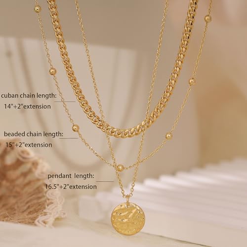 XIXINI Layered Necklaces for Women, Dainty Gold Necklace Stack 14k Gold Plated Layering Beads Choker Pendant Necklace Set Simple Statement Gold Necklaces for Women Trendy Fashion Gold Jewelry Sets - color: set1-Gold