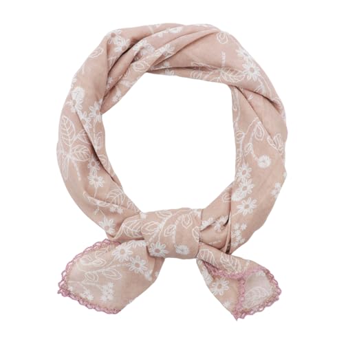 Large Cotton Bandanas for Women, 27 x 27 inch Hair Neck Scarf, Headband Square Scarf - color: N-pink White