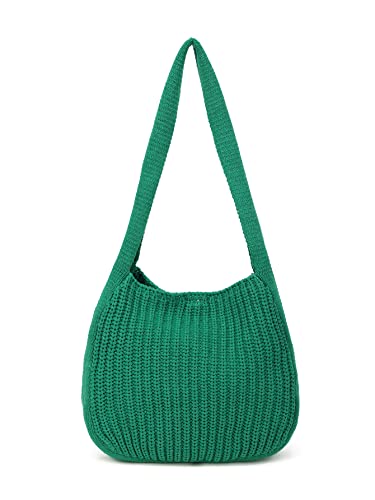 ENBEI Women's Crochet Tote Bag Knit Shoulder bag,Aesthetic Bag,Cute Eco-Friendly Tote for Travel,Daily Use,Gift Box Packaging - color: Green