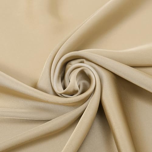 RIIQIICHY 35 Inch Head Scarf for Women Hair Scarf Like Silk Scarf Square Scarf Bandanas for Women - color: Dark Beige