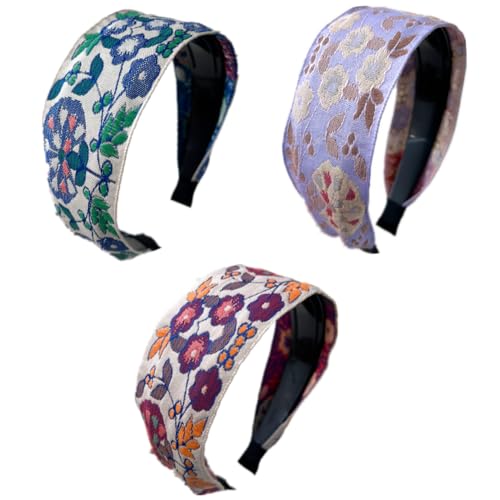 Twist Hard Headbands for Women Knotted Head Bands for Women's Hair Floral Boho Headbands Twist Knot Stylish Headband for Women (3Colors, Wide Style, One size fits most) - color: 3Colors, Wide Style