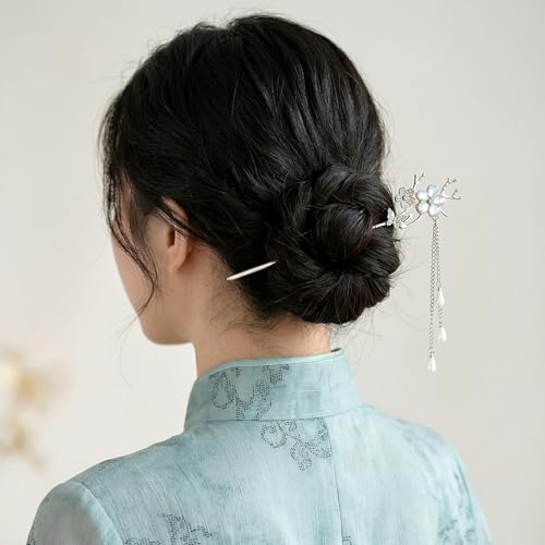 6PCS Star Moon Hair Sticks for Buns Asian Vintage Hair Chopsticks Chinese Hanfu Costume Retro Vintage Fancy Headpieces Accessoriesfor Girls Women