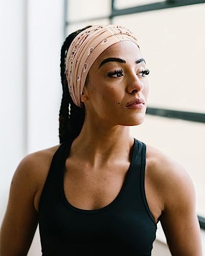 AQOKKA Extra Wide Headbands for Women Large Turban Headband Non Slip Boho Elastic Hairband Hair Twisted Knot Head Bands Accessories - color: 4 Pcs: Black, Navy Blue, White,Beige