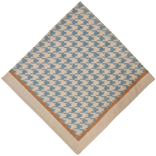 Single Pack Bandanas 60s Premium Cotton Soft Thin Handfeel Large Handkerchief for Men and Women - color: Houndstooth