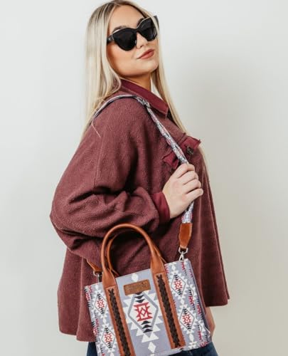 Wrangler Aztec Tote Bag for Women Boho Shoulder Purses and Handbags - color: Angel Diamond Lavender (Guitar Strap)
