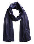 vabovin Head Wraps for Black Women Stretch Jersey Knit Turban Headwrap Solid Color Headscarf Headband Shawl - color: 18- Dark Navy Blue