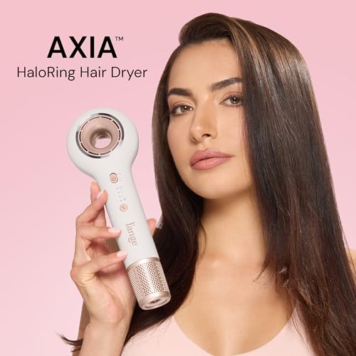 L’ANGE HAIR Axia HaloRing Ionic Hair Dryer | High Speed Professional Blow Dryer for Smooth, Frizz-Free Styles | Lightweight Brushless Motor with Concentrator & Wall Mount | 4 Heat Settings | Off-white - color: Off-white