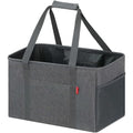LHZK Standing Utility Tote Bag with Metal Wire Frame and the Sides Rinforced, Large Tote Bag with Handle, Reusable Grocery Bags Foldable, Beach Bag, Car Tote (Grey, 18.5''x11.8''x11.5'') | Metal Wire Frame - color: Dark Gray, size: 18.5''x11.8''x11.5''-1