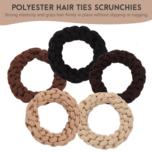 Youxuan Elastic Hair Ties for Women - No Damage, No Slip, No Pull Hair Bands - Comfortable Handmade Braided Polybands for Girls - 10-Pack Multi Colors Polyester Scrunchies - color: Multi-Color-BZ