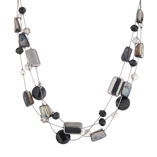 FULU AUTUMN Beaded Statement Necklaces for Women Shell Bead Chunky Collar Necklace Summer Layer boho Costume Jewelry for Her - color: Black