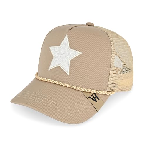 VINTAGE HAVANA Trucker Hats Women | Mesh Adjustable Snapback Hat | Men & Women Cute Trendy Fashion Baseball Cap - color: Beige/Pearl