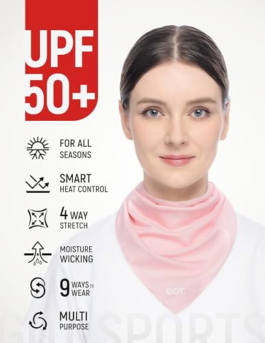 GOT Sports UPF 50+ Cooling Bandana for Men & Women - Thermoregulation, Moisture-Wicking, Sun Protection Bandana Neck Wraps - color: Pink