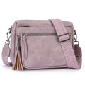 MEITRUE Crossbody Bags for Women, Vegan Leather Crossbody Purse Trendy Multi Pockets Shoulder Handbag with Tassel - color: 04-purple