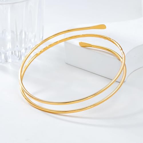 Long tiantian 2PCS Arm Cuff for Women Gold Upper Arm Bangles Bracelet Silver Arm Cuff Jewelry Summer Beach Essentials 2026 - color: 15335-Arm-gold
