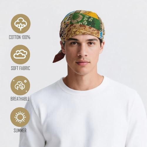 Large Cotton Bandana Lightweight Head Hair Scarf Headbands Wraps Cover Handkerchiefs for Women Men 25 x 25 inch - color: Rt27