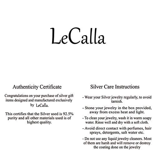 LeCalla Sterling Silver Dangle Earrings for Women | 925 Sterling Silver Long Interlocked Handmade Textured Drop Earring for Women - color: Silver Chandelier