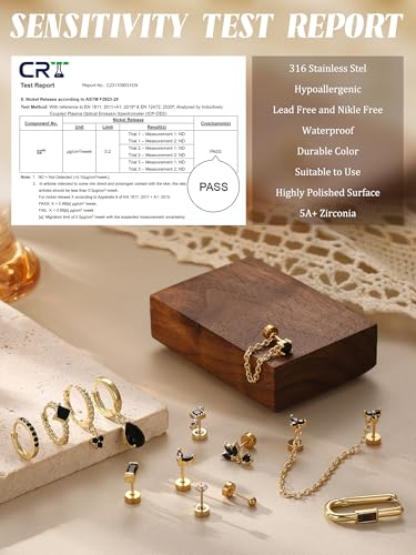 Sanfenly Stud Earrings Small Gold Hoop Earrings Set for Women Flat Back Earring Hypoallergenic Cartilage Earring Lightweight Dainty 14K Gold Stud Earrings for Multiple Piercing Set (Single 13 PCS) - color: Black Single Earrings