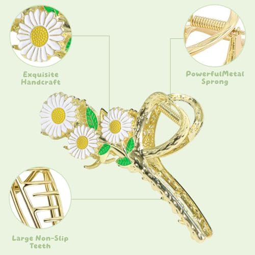 6 Pcs Flower Claw Clips for Women，Cute Hair Clips Large Strong Metal Butterfly Tulip Flower Hair Clips for Women Thick Thin Curly Hair Valentine's Day,Mother's Day,Christmas Gift..(STYLE A) - color: STYLE A