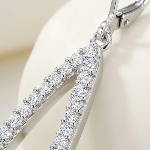 Leverback Dangle Drop Earrings for Women, Hypoallergenic Lightweight Minimalist Jewelry, Fashion Gift for Her, Birthday Anniversary - color: C-Silver