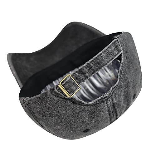 HHNLB Beach Hair Don’t Care Hat, Washed Cotton Adjustable Embroidered Baseball Cap - color: Embroidered Black