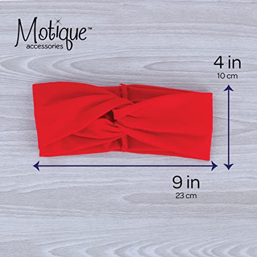 Motique Accessories Red Solid Twist Turband Headwrap Hair Band for Women - color: Red