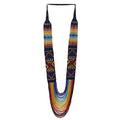 Handmade Native American Style Tribal ethnic Seed Bead Beaded Layered Medallion Necklace #1 - color: Blue Multi