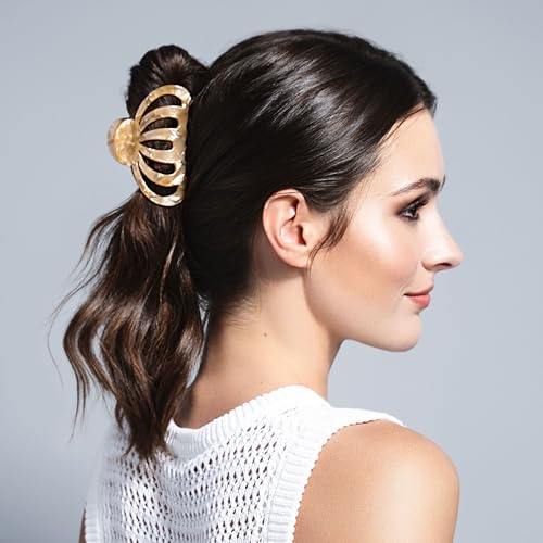 Jellyfish Marble Claw Clip - Latte - color: Latte Marble