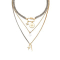 Gold Layered Necklaces for Women,Tone Mixed Necklace Chain,Chunky Paperclip Chain Silver Coin Pendant,Trendy Statement Jewelry Gift