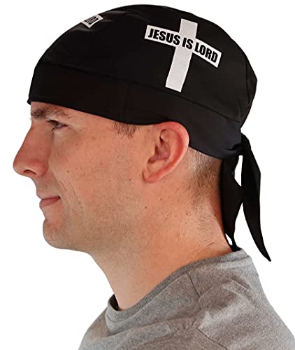 Sparkling EARTH - American Made Skull Caps Doo Rags Do Rag Durag Headwrap Head Wraps Skullies - Made in The USA! - color: Jesus is Lord Religious Faith American Made Skull Cap