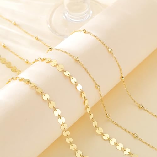 HERSIN Waist Chain for Women, 14k Gold/Silver Plated Dainty Waist Chain Cute Body Chain Gold Chain Belt for Womens Belly Chain Beach Accessories for Womens Summer Jewelry for Women Gifts - style: coinbead-GD