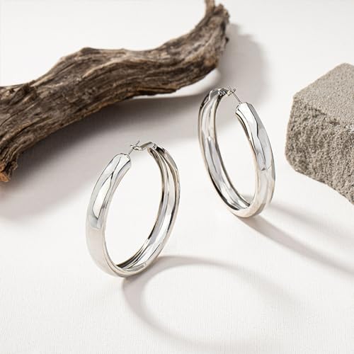 Large Hoop Earrings Lightweight Chunky Earrings for Women Chunky Earrings Big Hoop Earrings for Wedding - style: Hoop-S-01