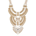 Ethnic Chunky Choker Necklace Bib Egypt Tribal Collar Necklaces, Vintage Caved Multilayer Indian Statement Jewelry