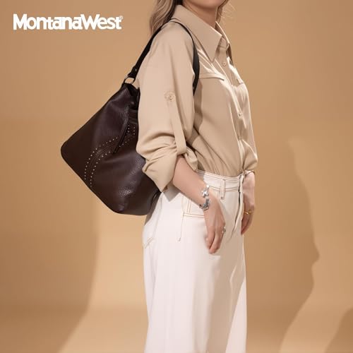 Montana West Hobo Bag for Women Crossbody Purse and Handbags Ladies Chic Shoulder Bags - color: Coffee