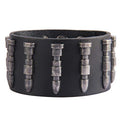 GelConnie Punk Leather Cuff Bracelet Adjustable Straps Wrap Bracelets Arm Armor Cuff Gothic Leather Wristbands for Men, Women - color: Bullet Cuff Bracelet-Black