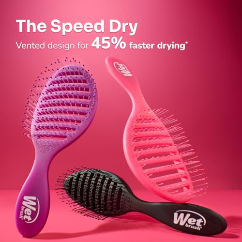 Wet Brush Speed Dry Hair Brush, Pink (Sweet Seaglass) - Vented Design & Soft HeatFlex Bristles Are Blow Dry Safe - Ergonomic Handle Manages Tangles - Pain-Free Hair Accessories - color: Seaglass Pink, size: 1 Count (Pack of 1)
