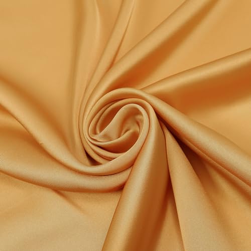 RIIQIICHY 35 Inch Head Scarf for Women Hair Scarf Like Silk Scarf Square Scarf Bandanas for Women - color: Dark Yellow