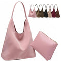 Large Work Tote Bags for Women, Boho Slouchy Suede Purses Handbags - color: Pink