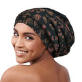 Alnorm Soft Satin Lined Beanie Cap for Men & Women Casual Turban - color: Brown Print