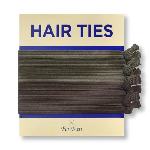 HAVHAF Knotted Hair Ties - No Damage Crease or Breakage, Elastic Ties for Men with Long, Curly, Thick Hair, Perfect Ties for Buns (Thin (8 pcs), Mud) - color: Mud