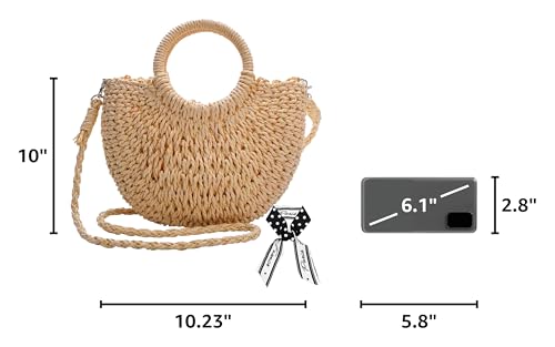 Dailyacc Straw Shoulder Bag For Women Woven Purse Beach Envelope Clutch Straws Wallet | Straw - color: Tote-brown