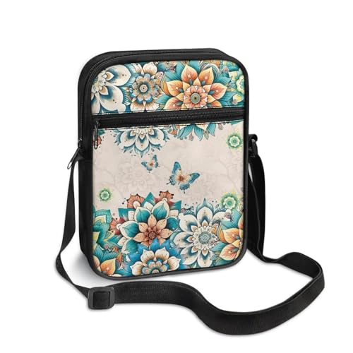 Womens Crossbody Bag Cell Phone Purse Wallet Small Shoulder Handbag for Workout Travel Gym - color: Butterfly Floral