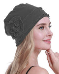 osvyo Chemo Headwear Turban Cap for Women - Cancer Beanie Hair Loss Sealed Packaging - color: Cotton Medium-grey