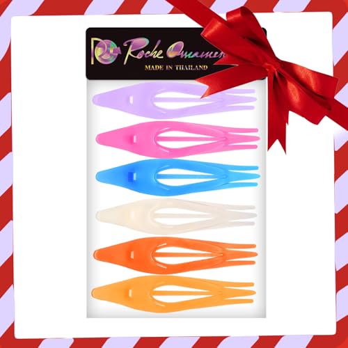 RC ROCHE 6 Pcs Flat French Claw Hair Clips For Women Thick Curly Hair Barrettes Duckbill Concord Side Slide Extra Hold Curved Eyelet Strong Hold Grip, Medium Jelly Candy Multicolor - color: Jelly