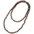 Beaded Necklace Hand Knotted for Woman - color: Tiger Eye