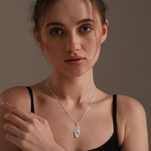 LeCalla 925 Sterling Silver Knot Pendant Necklace for Women | CZ Infinity Celtic Knot Heart Shaped Necklace | Graduation Birthday Gifts for Anniversary - color: Celtic Knot Infinity
