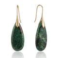 SELOVO Stone Fishhook Dangle Drop Earrings Statement Earrings for Women Stone - color: Green-Gold Color Hook