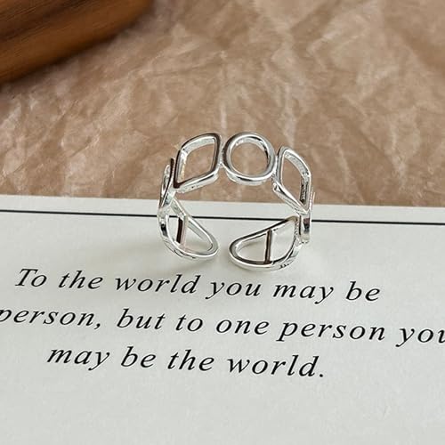 Handmade 925 Sterling Silver Ring Boho Thumb Band Open Statement Rings for Women Jewelry Christmas Gifts - color: Pattern 6