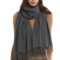 FURTALK Pashmina Shawl Wraps for Women Evening Dresses Blanket Scarves Fashion Scarf Wedding Gifts - color: Grey